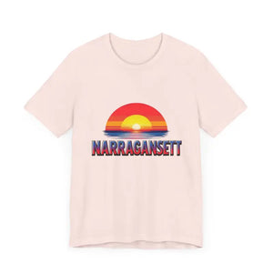 Narragansett Sunset Unisex Jersey Tee for Beach Lovers - Ocean State Styles