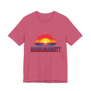Narragansett Sunset Unisex Jersey Tee for Beach Lovers - Ocean State Styles
