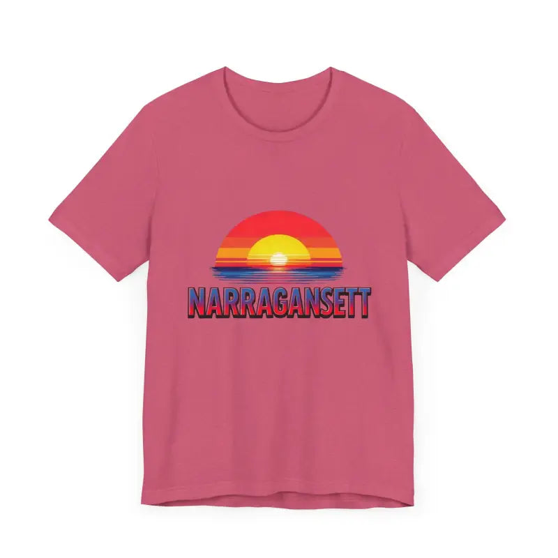 Narragansett Sunset Unisex Jersey Tee for Beach Lovers - Ocean State Styles