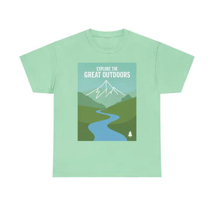 Mint-green Nature Explorer T Shirt featuring Antique Jade Dome outdoor graphic design