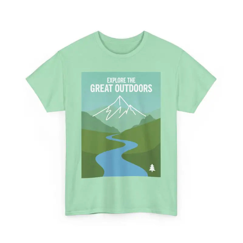 Mint green Nature Explorer T-shirt featuring Antique Jade Dome outdoor graphic design