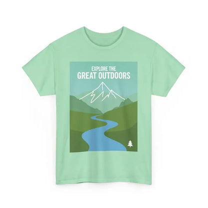 Mint green Nature Explorer T-shirt featuring Antique Jade Dome outdoor graphic design