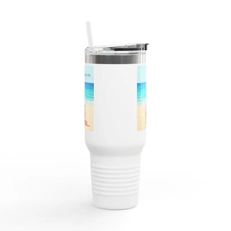 Navy Blue 40oz Insulated Beach Life Tumbler for Outdoor Adventures - Ocean State Styles