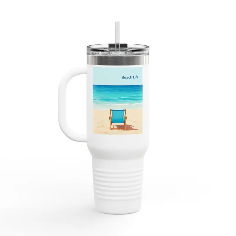 Navy Blue 40oz Insulated Beach Life Tumbler for Outdoor Adventures - Ocean State Styles