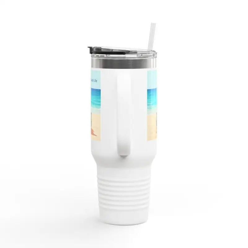 Navy Blue 40oz Insulated Beach Life Tumbler for Outdoor Adventures - Ocean State Styles