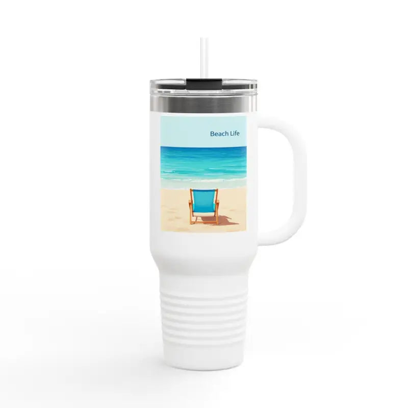 Navy Blue 40oz Insulated Beach Life Tumbler for Outdoor Adventures - Ocean State Styles