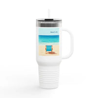 Navy Blue 40oz Insulated Beach Life Tumbler for Outdoor Adventures - Ocean State Styles