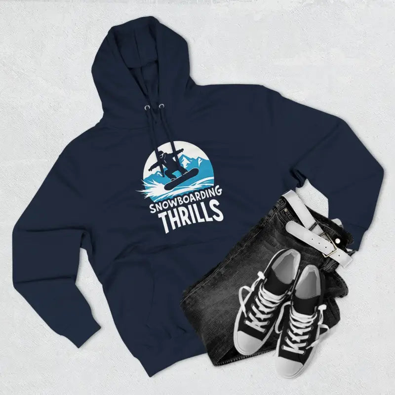 Navy Blue Snowboarding Fleece Hoodie for Ultimate Comfort - Ocean State Styles