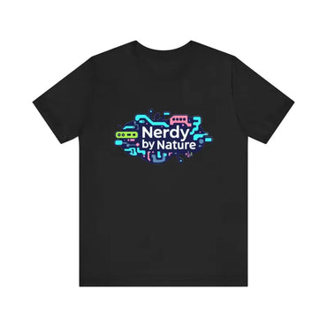 Black Nerdy by Nature Unisex Graphic T-Shirt showcasing a trendy design for casual wear