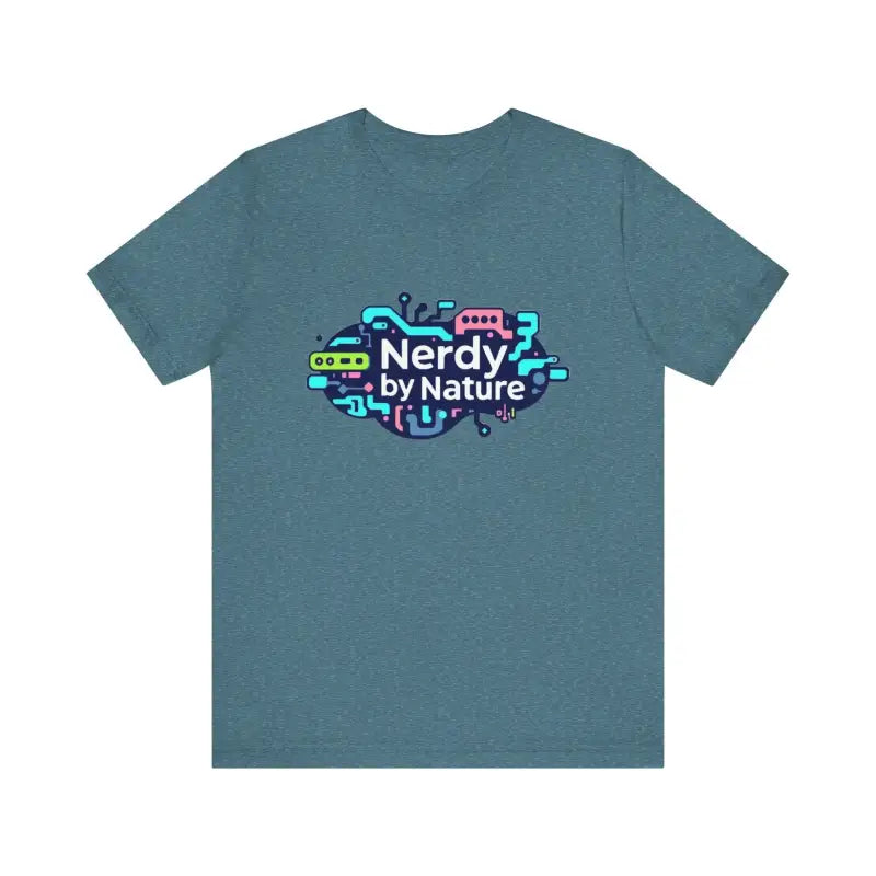 Blue Nerdy by Nature Unisex Graphic T-Shirt showcasing a playful design
