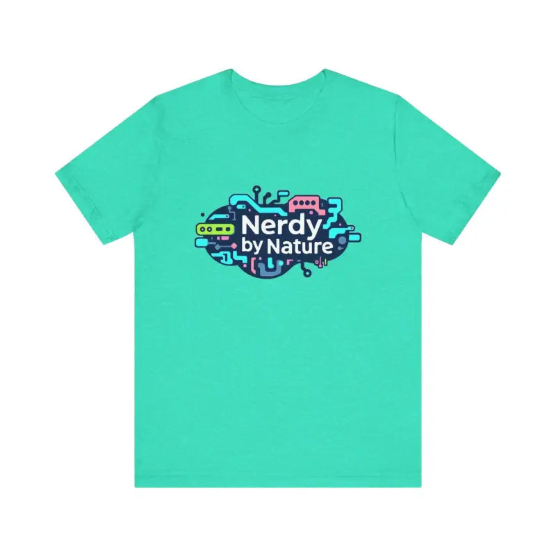 Aqua t-shirt featuring Nerdy by Nature design for unisex graphic apparel
