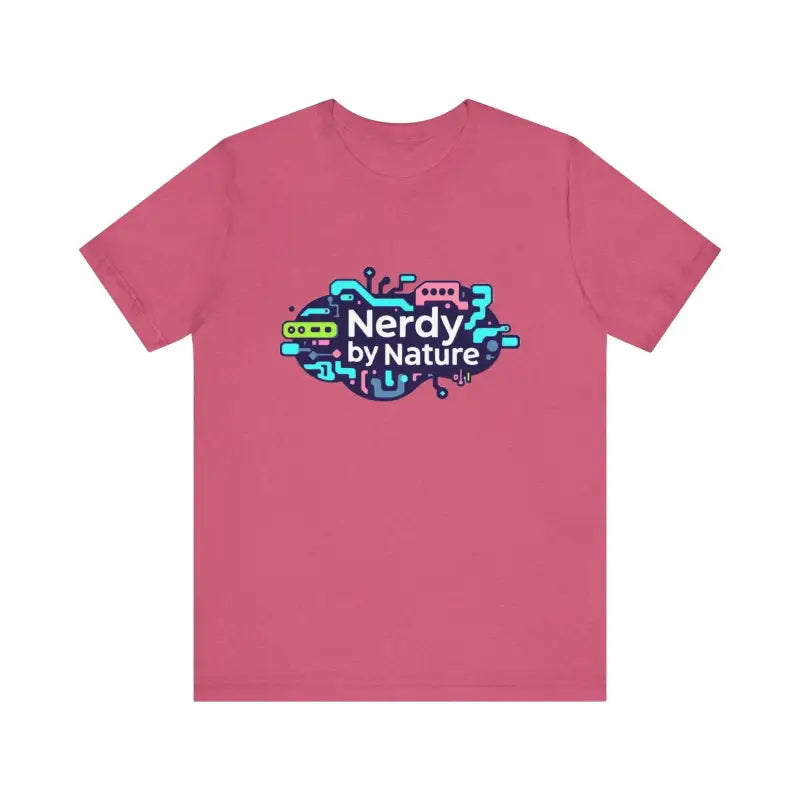 Pink Nerdy by Nature Unisex Graphic T-Shirt showcasing a playful and trendy design
