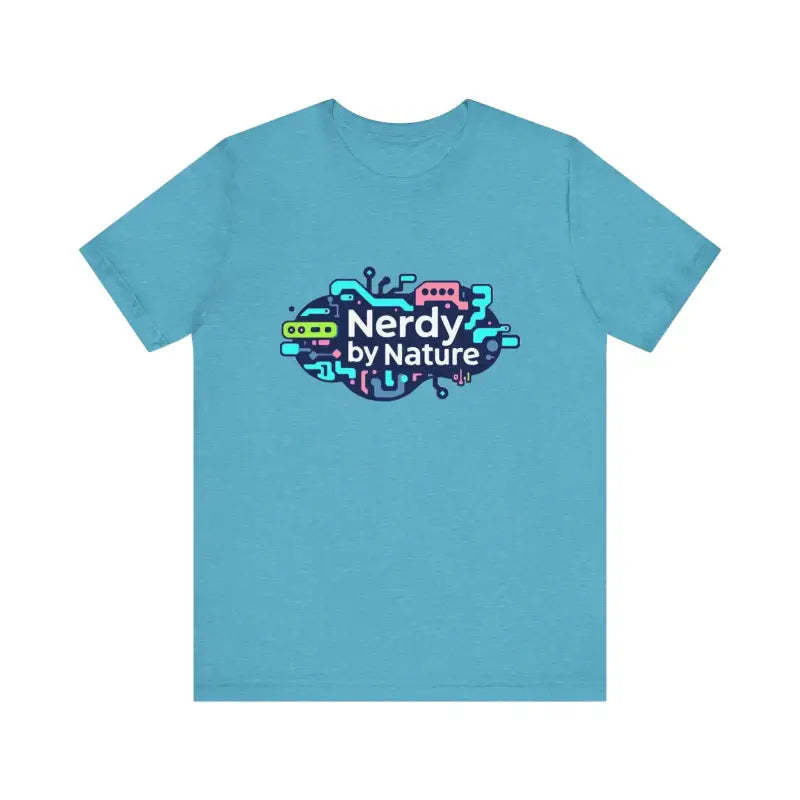 Light blue Nerdy by Nature Unisex Graphic T Shirt displayed on a neutral background