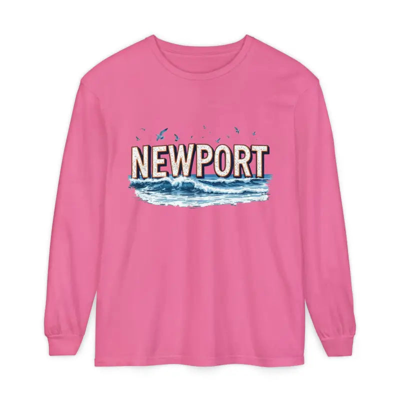 Newport Beach Long Sleeve T Shirt Relaxed Coastal Style Wear - Ocean State Styles