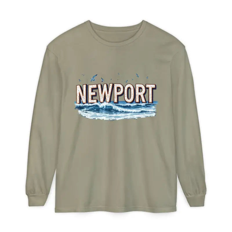 Newport Beach Long Sleeve T Shirt Relaxed Coastal Style Wear - Ocean State Styles
