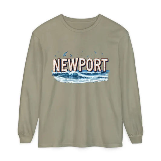 Newport Beach Long Sleeve T Shirt Relaxed Coastal Style Wear - Ocean State Styles