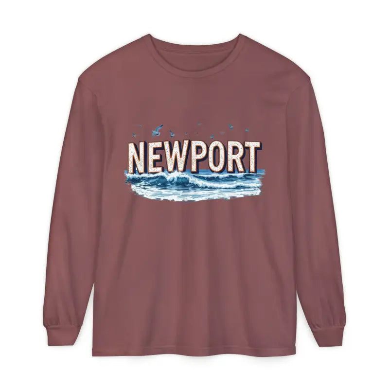 Newport Beach Long Sleeve T Shirt Relaxed Coastal Style Wear - Ocean State Styles