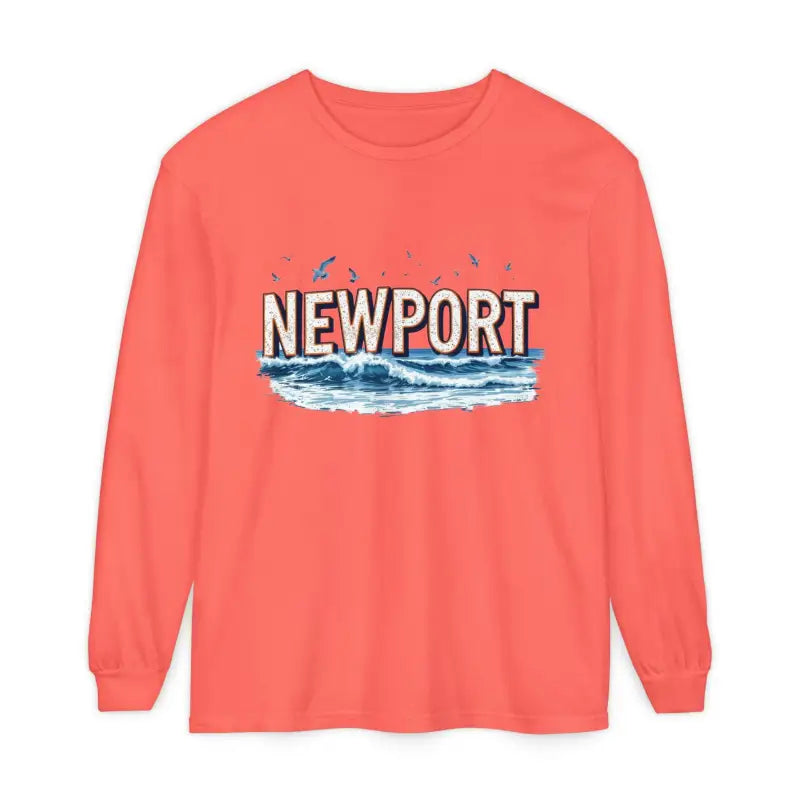 Newport Beach Long Sleeve T Shirt Relaxed Coastal Style Wear - Ocean State Styles