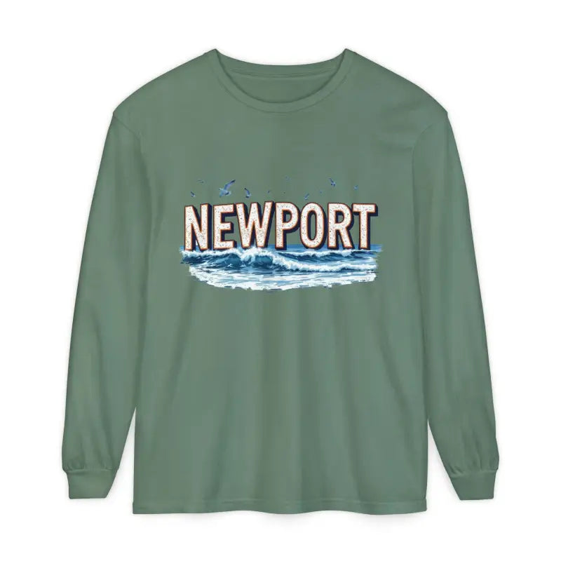 Newport Beach Long Sleeve T Shirt Relaxed Coastal Style Wear - Ocean State Styles
