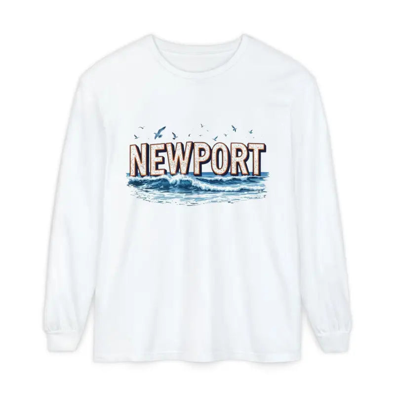 Newport Beach Long Sleeve T Shirt Relaxed Coastal Style Wear - Ocean State Styles