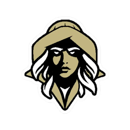 Female figure wearing a hat in NKHS Lax Sticker Women Indoor Decor design