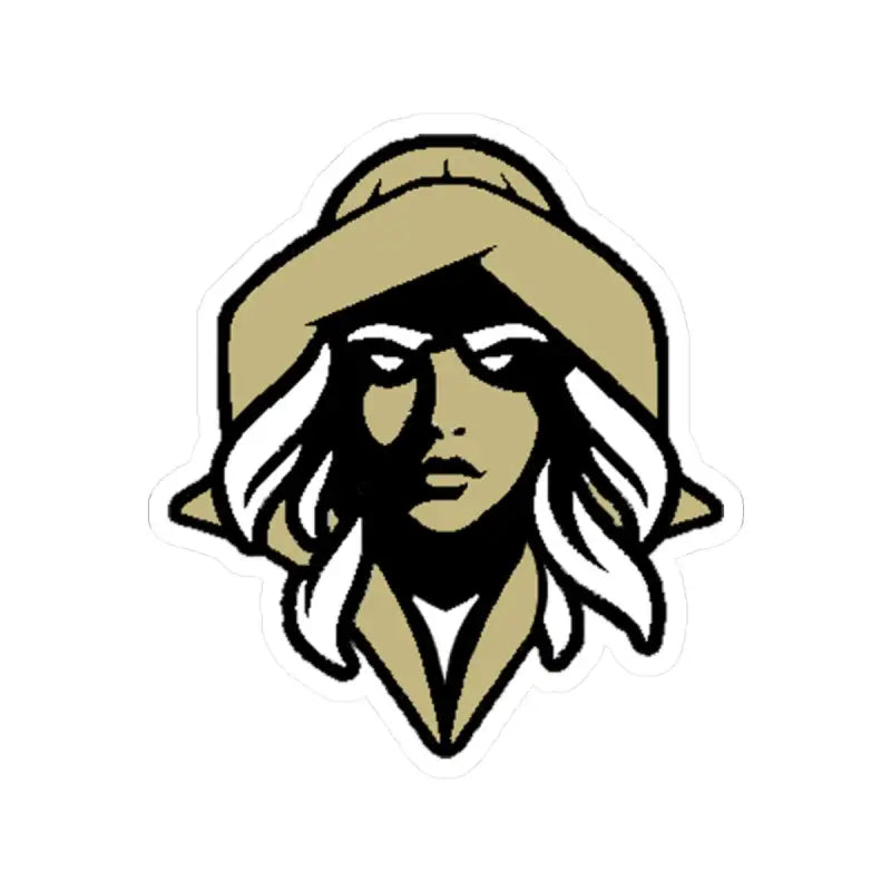 Woman’s head with hat and flowing hair for NKHS Lax Sticker indoor decor design