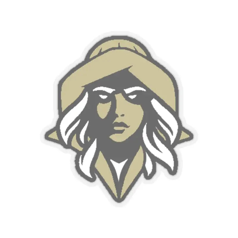 Woman’s head wearing a stylish hat in NKHS Lax Sticker for indoor decor