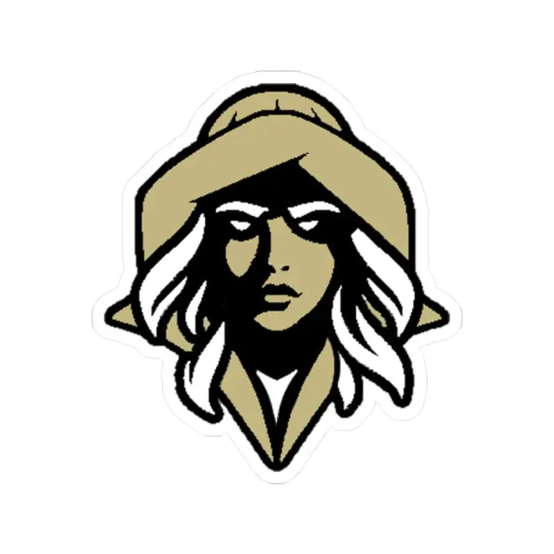 Woman’s head with hat and flowing hair for NKHS Lax Sticker Indoor Decor
