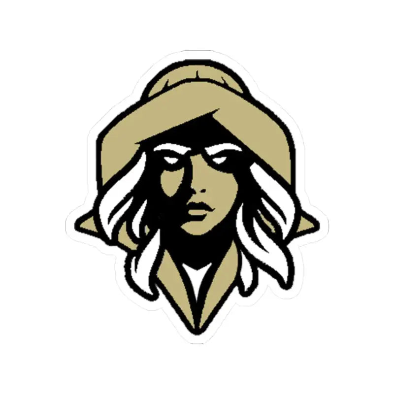 Female mascot head wearing hat for NKHS Lax Sticker indoor decor