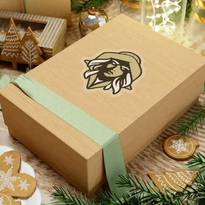 Wrapped gift box showcasing NKHS Lax Sticker Women With Hat Transparent Indoor Decor