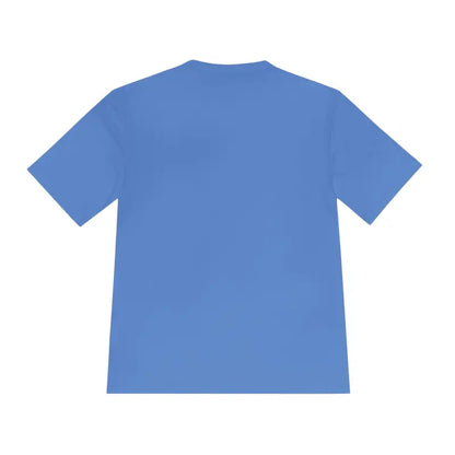Blue short-sleeved Nobody Likes a Shady Beach Unisex Moisture Wicking Tee