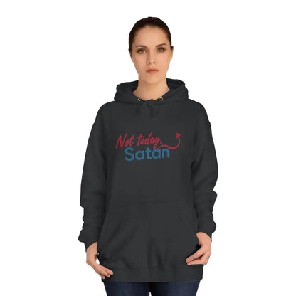 Dark gray Not Today Satan Unisex Hoodie with bold design for stylish comfort