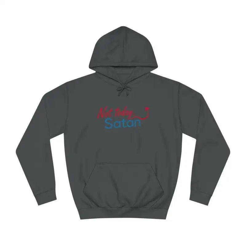 Gray hoodie featuring Not Today Satan Unisex Hoodie Bold Design for casual wear