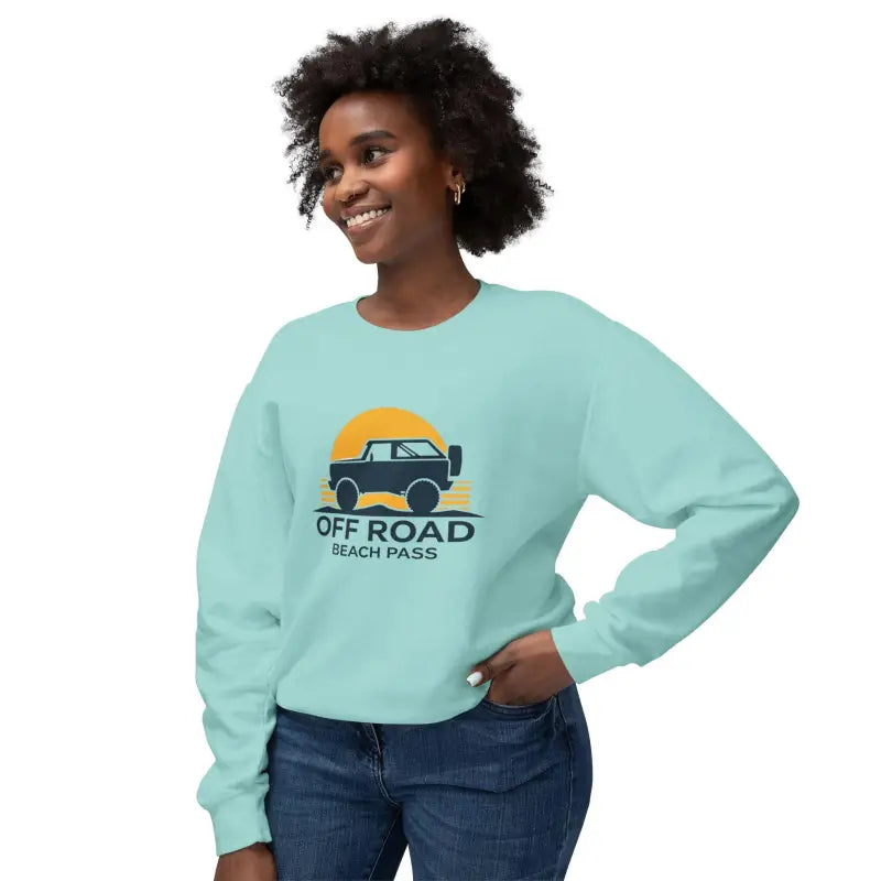 Light blue Off Road Beach Pass Sweatshirt for casual and outdoor wear