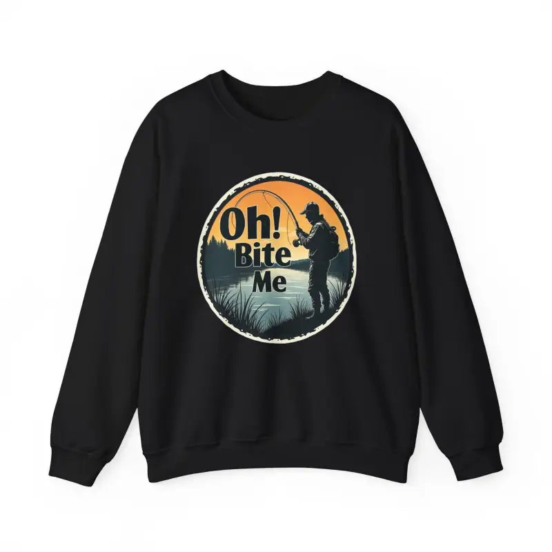 Oh Bite Me Fishing Crewneck Sweatshirt for Anglers - Ocean State Styles