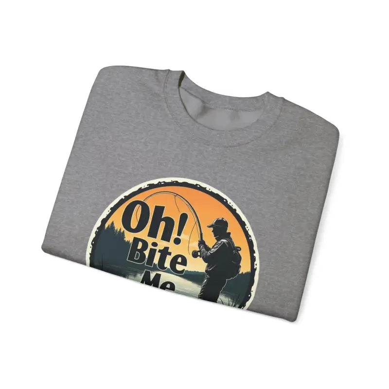 Oh Bite Me Fishing Crewneck Sweatshirt for Anglers - Ocean State Styles