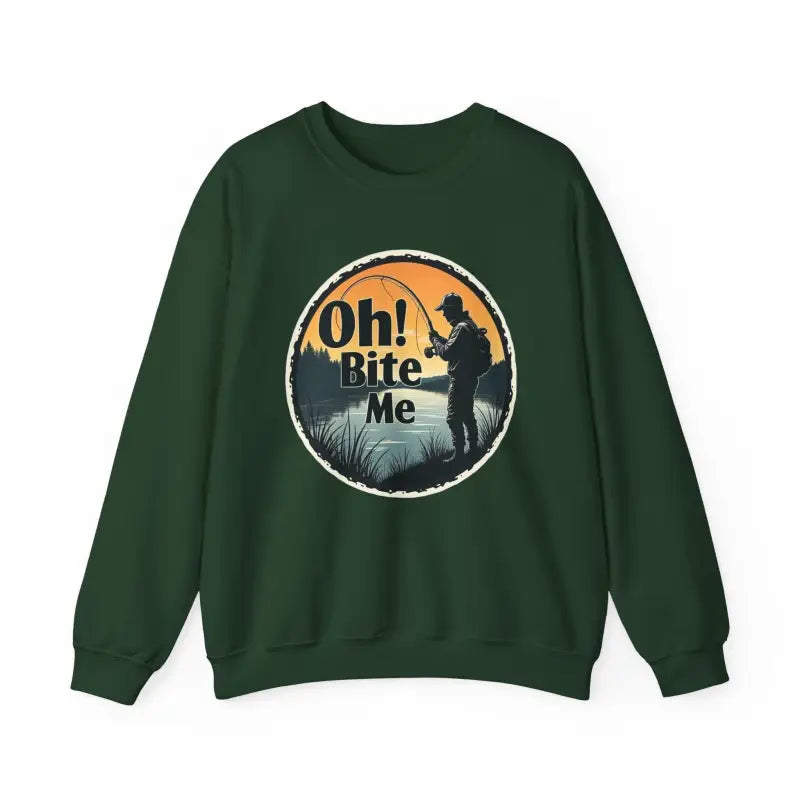 Oh Bite Me Fishing Crewneck Sweatshirt for Anglers - Ocean State Styles