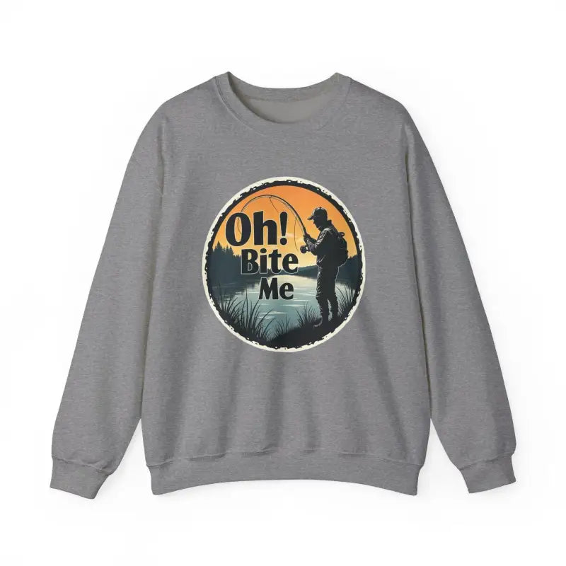 Oh Bite Me Fishing Crewneck Sweatshirt for Anglers - Ocean State Styles