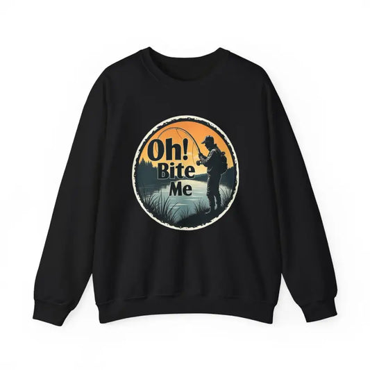 Oh Bite Me Fishing Crewneck Sweatshirt for Comfort and Style - Ocean State Styles