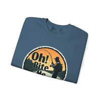 Oh Bite Me Fishing Crewneck Sweatshirt for Comfort and Style - Ocean State Styles