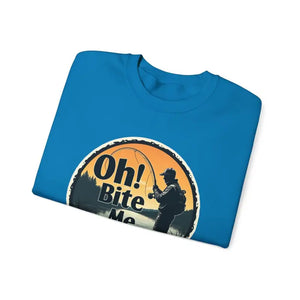 Oh Bite Me Fishing Crewneck Sweatshirt for Comfort and Style - Ocean State Styles