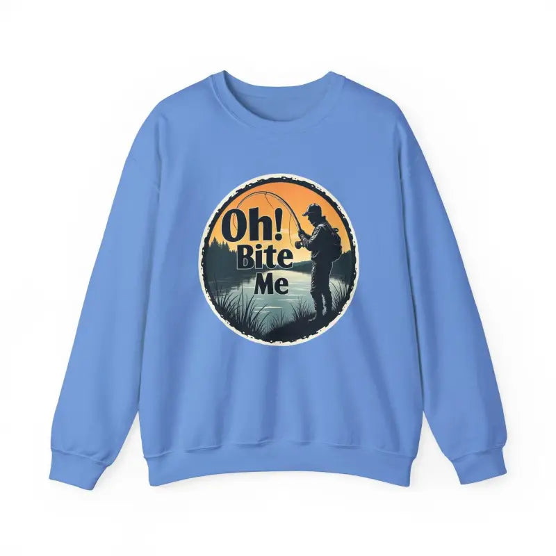 Oh Bite Me Fishing Crewneck Sweatshirt for Comfort and Style - Ocean State Styles