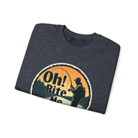 Oh Bite Me Fishing Crewneck Sweatshirt for Comfort and Style - Ocean State Styles