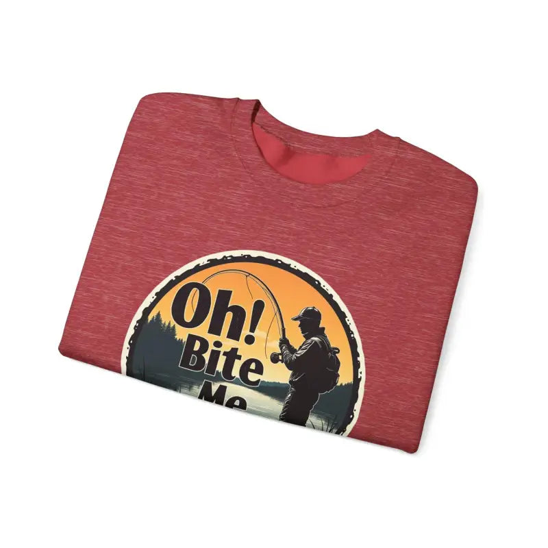 Oh Bite Me Fishing Crewneck Sweatshirt for Comfort and Style - Ocean State Styles