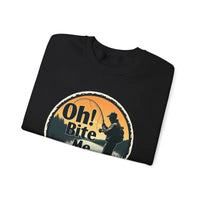 Oh Bite Me Fishing Crewneck Sweatshirt for Comfort and Style - Ocean State Styles