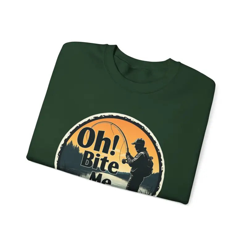 Oh Bite Me Fishing Crewneck Sweatshirt for Comfort and Style - Ocean State Styles