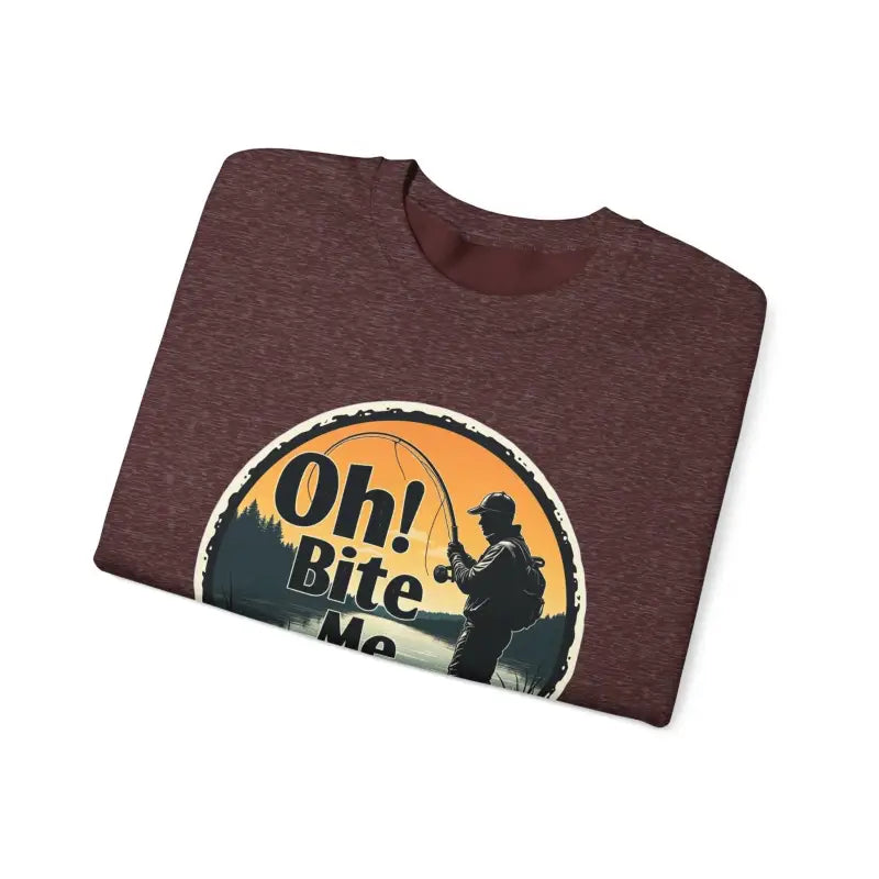 Oh Bite Me Fishing Crewneck Sweatshirt for Comfort and Style - Ocean State Styles