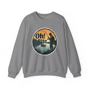 Oh Bite Me Fishing Crewneck Sweatshirt for Comfort and Style - Ocean State Styles