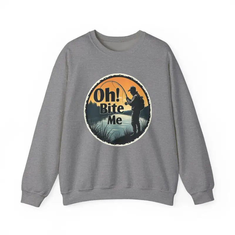 Oh Bite Me Fishing Crewneck Sweatshirt for Comfort and Style - Ocean State Styles