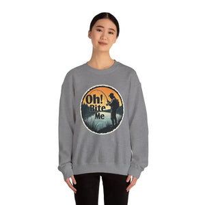 Oh Bite Me Fishing Crewneck Sweatshirt for Comfort and Style - Ocean State Styles